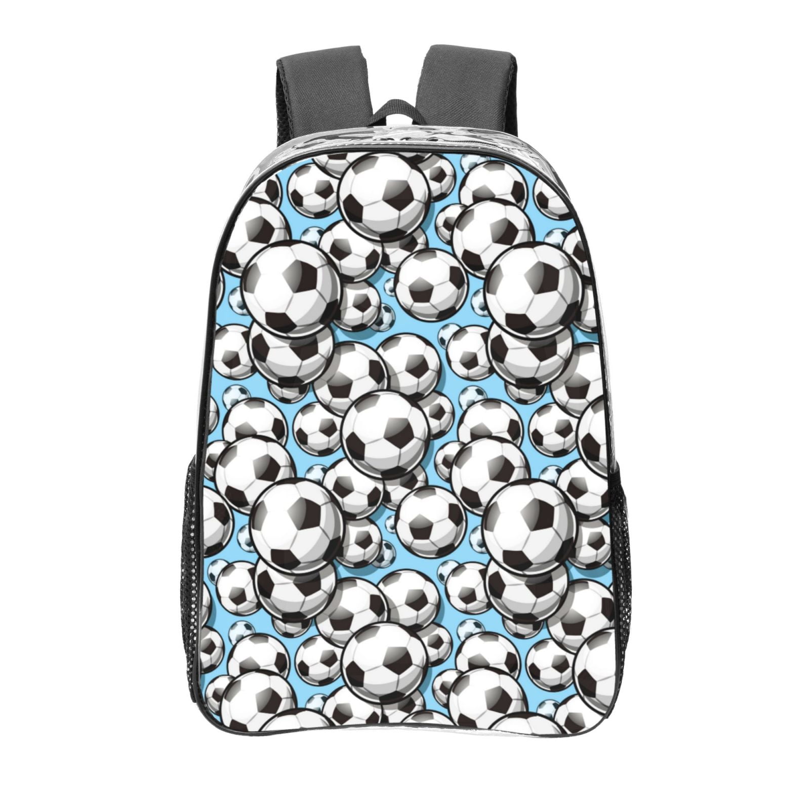 Zufioo Football Soccer Ball Print Transparent Backpack, 16-inch PVC ...