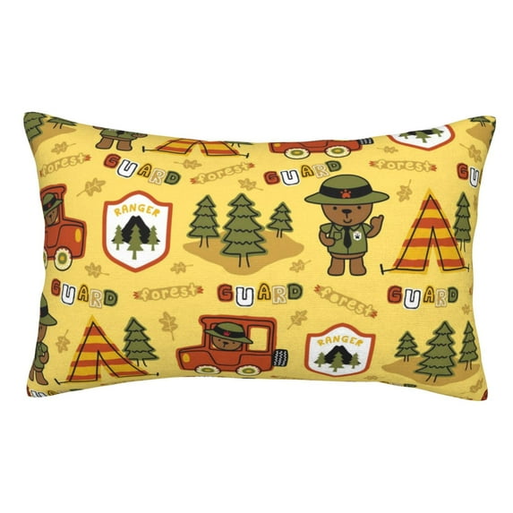 Zufioo Forest Guard Print Double-Sided Throw Pillow Cover, Pillow Protector Home Decor - With Hidden Zipper, Suitable for Bedroom, Living Room, Car Interior-16"x24"