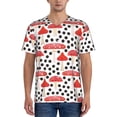 thumbnail image 1 of Zufioo Forest Mushrooms Print Men's Baseball Short Sleeve, Moisture Wicking Button-Down Hip Hop Tee-X-Large, 1 of 7