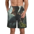 thumbnail image 1 of Zufioo Forest Stone-Colored Dragon for Men's Casual Beach Shorts, Sports Fitness Quick-drying Drawstring Shorts with Pockets for Home Wear-Medium, 1 of 6