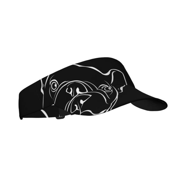 Zufioo French Bulldog Print Adult Hollow Hat, Sun Protection Sports Hat - Sweat-absorbent, Adjustable Velcro Style, Unisex, Suitable for Outdoors