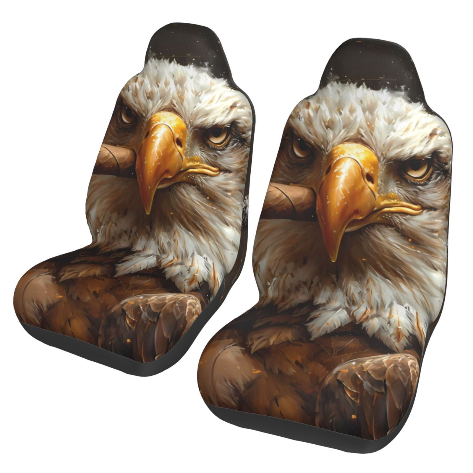 Zufioo Funny Bald Eagle Full Set Car Seat Covers with Soft Padding 2PCS ...