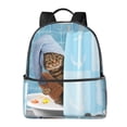 thumbnail image 1 of Zufioo Funny Cat Taking a Bath Print Fashion Large Capacity Backpack, Zippered Multi-compartment Travel Work Campus Lightweight Backpack, Unisex, 1 of 5