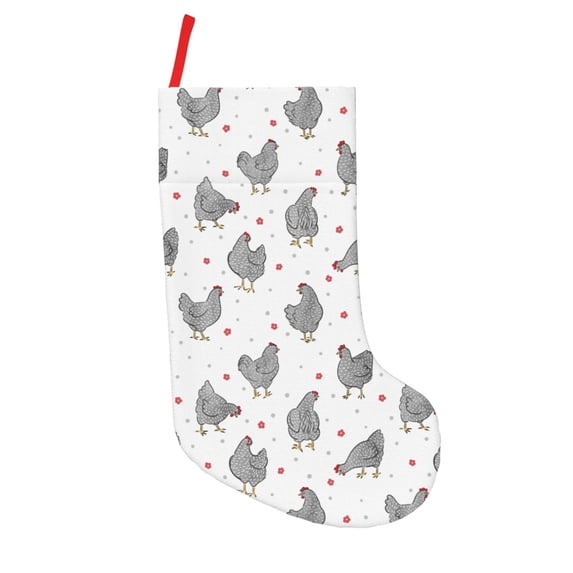 Zufioo Funny Chicken for 18-inch Stitching Christmas Stockings, Suitable for Christmas, Christmas Trees, Indoor and Outdoor Holiday Decorations-Short plush