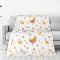 Zufioo Funny Chicken Fleece Blanket Queen Size,Plush Bed Blanket,Ultra