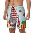 Zufioo Funny Christmas Gnome Mens Swimsuit Trunks with Compression