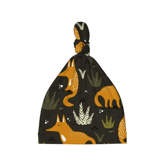 Zufioo Funny Fox by the Field Baby Beanie Hats Soft Knotted Caps for Infant Baby Girls Boys Caps 0-6 Months