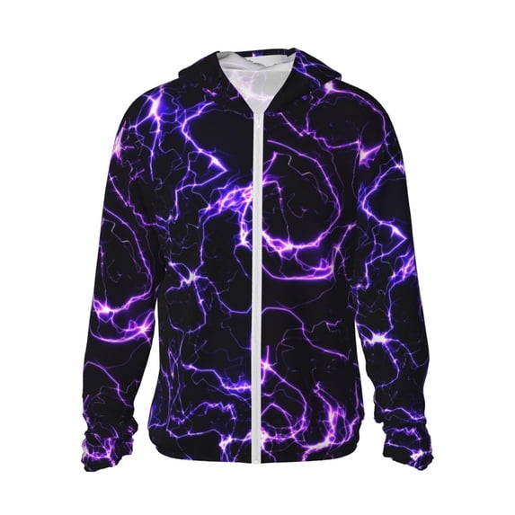 Zufioo Galaxy Lightning Sun Shirt for men and women,Sun Hoodie shirt,Unisex UV Shirt,Hiking Outdoor Performance Jackets,Fishing Shirt -X-Large