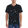 thumbnail image 1 of Zufioo Gamepads Print Men's Baseball Short Sleeve, Moisture Wicking Button-Down Hip Hop Tee-XX-Large, 1 of 7