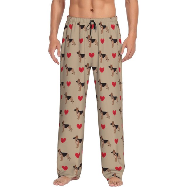 Zufioo German Shepherd Dog Mens Pajama Pants Sleep & Lounge Pants