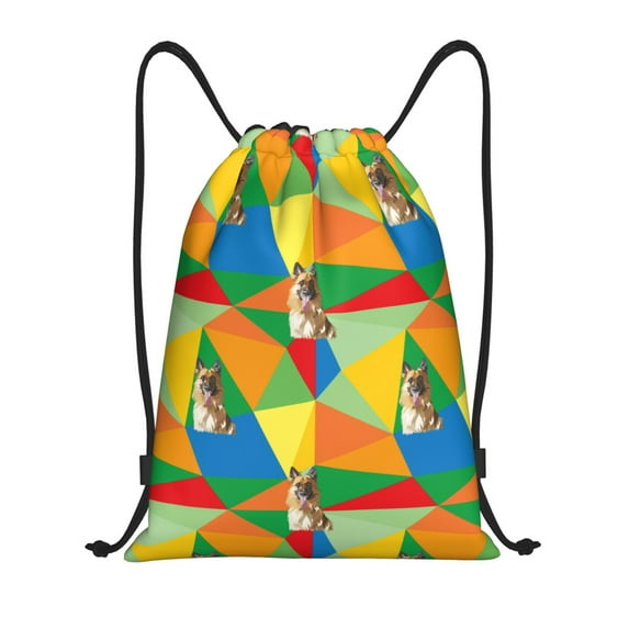 Zufioo German Shepherd Dog Sports Cinch Sack Gym String Bags Machine Washable Heavy Duty String Backpack for Men Women-Medium