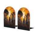 thumbnail image 1 of Zufioo Giraffes Of The African Savannah Print Wooden Bookends, Metal Bookshelf Non-slip Bookends, Home Furnishings Suitable for Bookcases Offices, 1 of 8