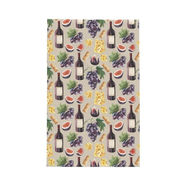 Zufioo Glasses Of Red Wine Waffle Weave Kitchen Towels,Kitchen