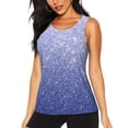 thumbnail image 1 of Zufioo Glittering Blue Purple Print Women's Vest, Sleeveless Quick-drying Sports T-shirt, Suitable for Yoga, Running, Fitness-Large, 1 of 7