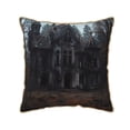 thumbnail image 1 of Zufioo Gloomy Mansion Forest Scene Print Velvet Border Throw Pillow Cover, Zipper Throw Pillow Protector for Cushions Sofa Bedroom Home Decorations-18"x18", 1 of 8