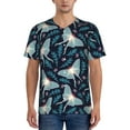 thumbnail image 1 of Zufioo Glowing Butterfly Print Men's Baseball Short Sleeve, Moisture Wicking Button-Down Hip Hop Tee-4X-Large, 1 of 7