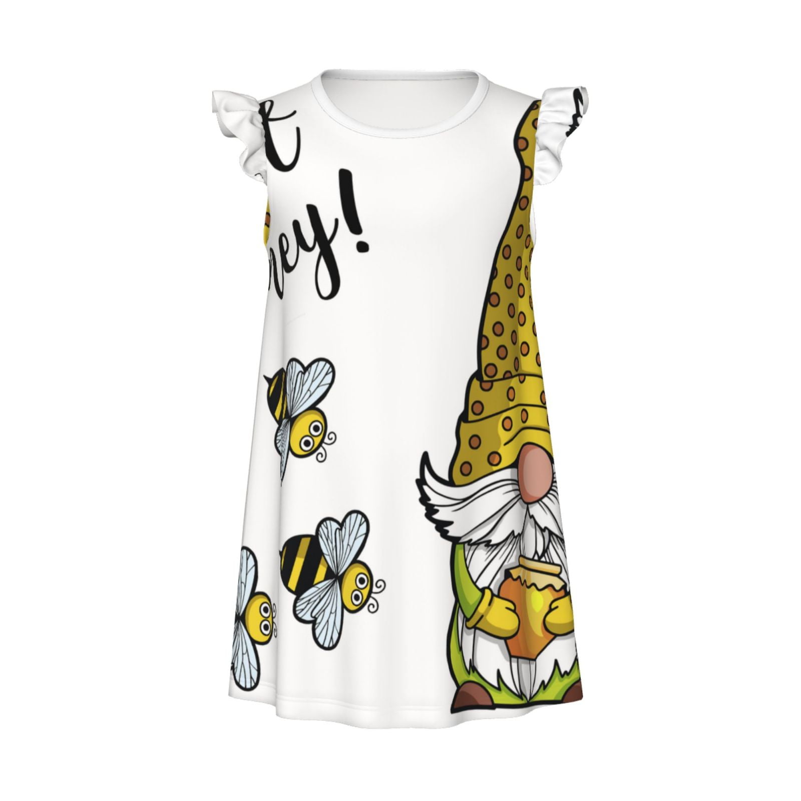 Zufioo Gnome Sweet Honey Girls Nightgowns Toddler Girl Pajamas Soft