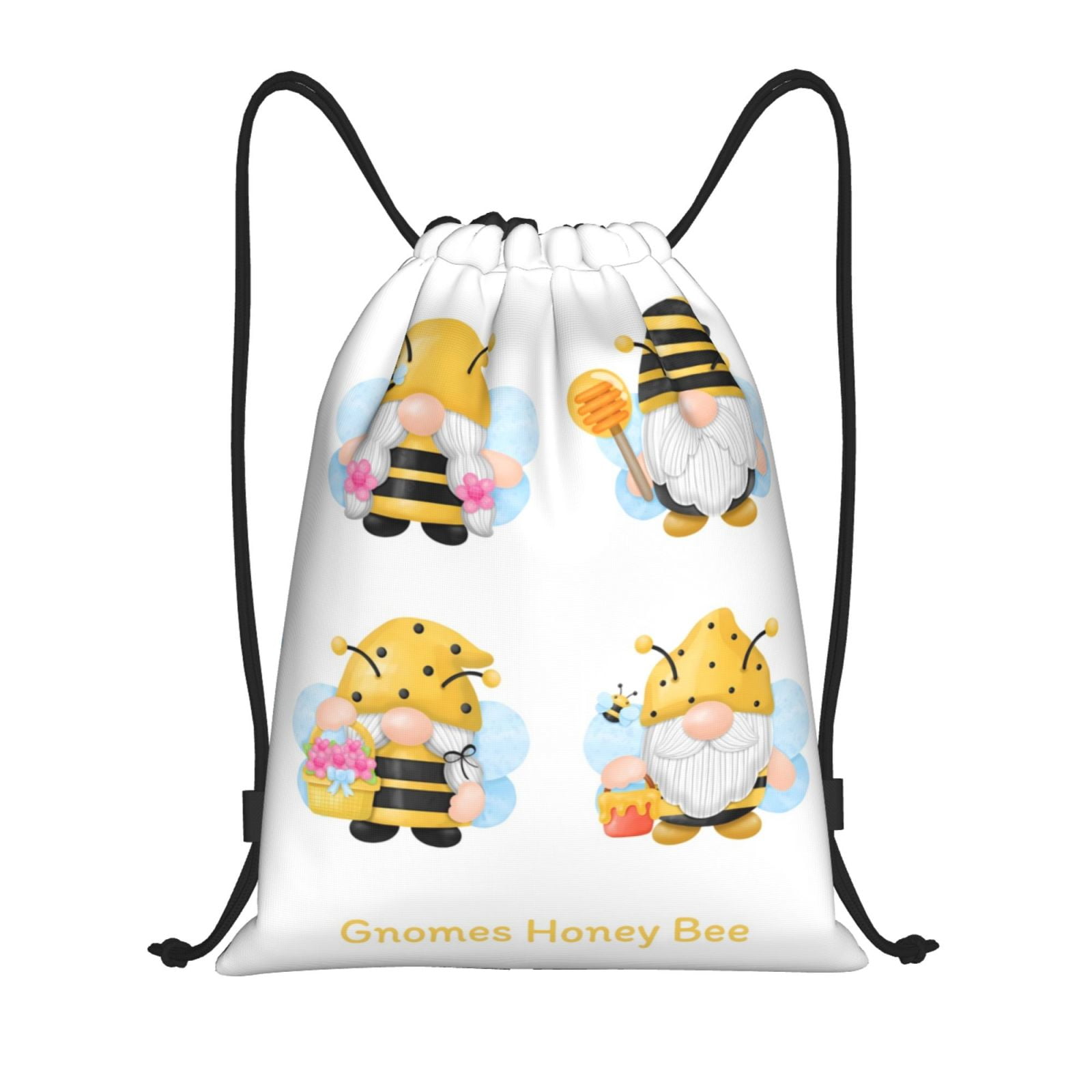 Zufioo Gnomes Honey Bee Sports Cinch Sack Gym String Bags Machine ...
