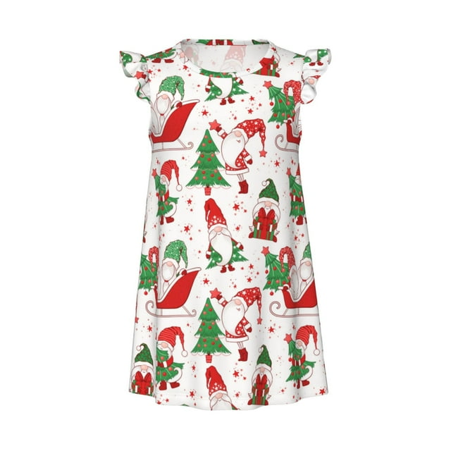 Zufioo Gnomes Merry Christmas Girls Nightgowns Toddler Girl Pajamas