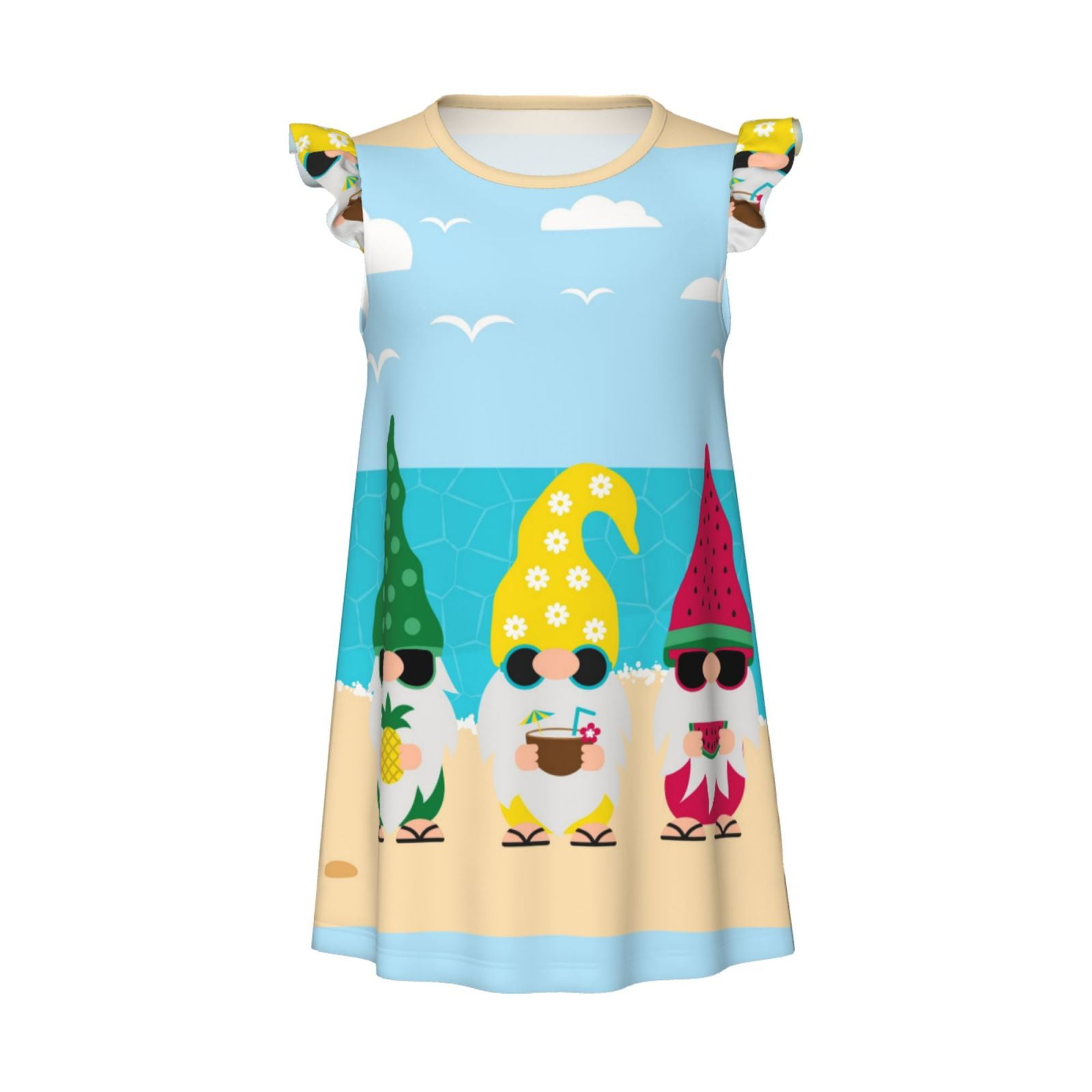 Zufioo Gnomes On The Beach Girls Nightgowns Toddler Girl Pajamas Soft