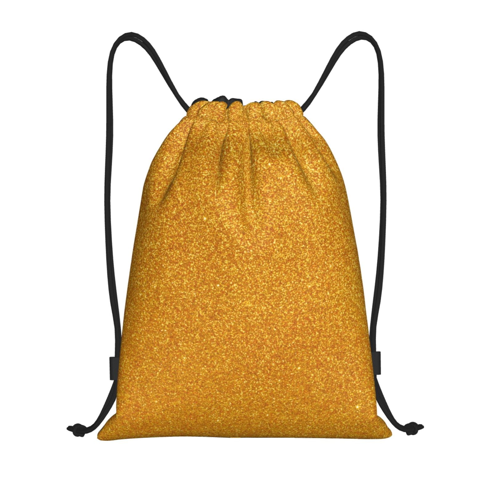 Zufioo Gold Glitter Sports Cinch Sack Gym String Bags Machine Washable ...