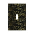 thumbnail image 1 of Zufioo Gold Gloss Outline Floral Print Switch Wall Plate, Dustproof and Heat-resistant Decorative Wall Switch Cover, Suitable for Residential and Commercial Areas-Mid-size, 1 of 8
