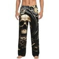 Zufioo Gold Rose Skull Mens Pajama Pants Sleep & Lounge Pants Sleepwear