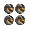 thumbnail image 1 of Zufioo Golden White Fire Dragon Print Leather Coaster Set, Decorative PVC Coasters 4-pack - Scald and Stain-resistant, Suitable for Home, Cafes, Restaurants-Round Shape, 1 of 6