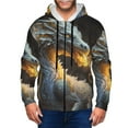 thumbnail image 1 of Zufioo Golden White Fire Dragon Print Men's Hooded Cardigan, Zip-up Long-Sleeved Sweatshirt Jacket Sportswear-XX-Large, 1 of 1