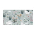 thumbnail image 1 of Zufioo Goose and Doodle Flowers Print Car Aluminum Front License Plate, 12x6 Inch Decorative Personalized Car License Plate Car Accessories, 1 of 8