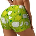 thumbnail image 1 of Zufioo Green Apple High Waist Yoga Shorts for Women Tummy Control Fitness Athletic Workout Running Shorts Women's Biker Shorts-X-Large, 1 of 8
