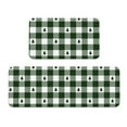 Zufioo Green White Lumberjack Plaid 2PCS Kitchen Mats for Floor,Home