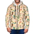 thumbnail image 1 of Zufioo Groovy American Western Footwear Print Men's Hooded Cardigan, Zip-up Long-Sleeved Sweatshirt Jacket Sportswear-Small, 1 of 5