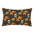 thumbnail image 1 of Zufioo Halloween Skull Print Double-sided Plush Pillow Cover,Decorative Pillow Protector without Pillow Core, Suitable for Sofa, Bedroom, Car-20"x30", 1 of 6