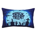 thumbnail image 1 of Zufioo Halloween Trick Or Treat Print Double-Sided Throw Pillow Cover, Pillow Protector Home Decor - With Hidden Zipper, Suitable for Bedroom, Living Room, Car Interior-14"x20", 1 of 6