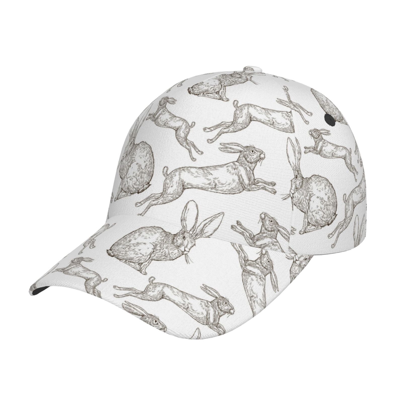Zufioo Hand Drawn Rabbit Baseball Cap Hats for Men and Women Golf Dad ...