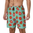 Zufioo Hand Drawn Strawberry Mens Swimsuit Trunks with Compression