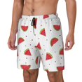 Zufioo Hand Drawn Watermelon Mens Swimsuit Trunks with Compression