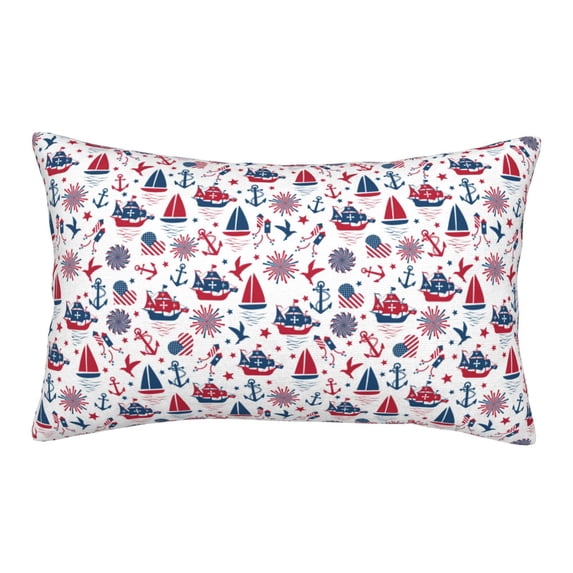 Zufioo Happy Columbus Day Print Double-sided Plush Pillow Cover,Decorative Pillow Protector without Pillow Core, Suitable for Sofa, Bedroom, Car-16"x24"