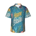 thumbnail image 1 of Zufioo Happy Easter Hawaiian Shirt for Men,Beach Shirts Tropical Vacation Shirts,Sleeve Casual Button Down Shirt with Pocket for Travel,Beach,Party,daily,,Large, 1 of 7