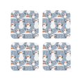 thumbnail image 1 of Zufioo Happy Snowmen Snowfall Print Leather Coaster Set, Decorative PVC Coasters 4-pack - Scald and Stain-resistant, Suitable for Home, Cafes, Restaurants-Square, 1 of 6