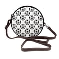 thumbnail image 1 of Zufioo Happy Soccer Print Leather Shoulder Round Bag, Waterproof Leather Crossbody Bag, Detachable Shoulder Strap and Carrying Loop, Women's Luggage Accessories-One Size, 1 of 5