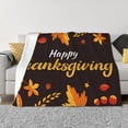 thumbnail image 1 of Zufioo Happy Thanksgiving 1 Print Horizontal Flannel Blanket, Anti-wrinkle, Anti-shrinkage, Anti-allergic Plush Blanket, Household Items Suitable for Bedroom-40"x30", 1 of 6