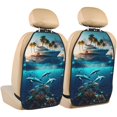 thumbnail image 1 of Zufioo Hawaiian Ship Dolphin for Car Seat Kick-Proof Storage Pads 2 Pack, Anti-Stain Adjustable Car Seat Protectors for SUV, Jeep, Truck-One Size, 1 of 9