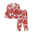 thumbnail image 1 of Zufioo Hearts Women's Pajamas Set Long Sleeve Shirts & Long Pants 2 Piece Pjs Sleepwear with Pockets，Pajama Set Top With Pants，Lounge Sets Long Sleeve Sleepwear-Small, 1 of 7