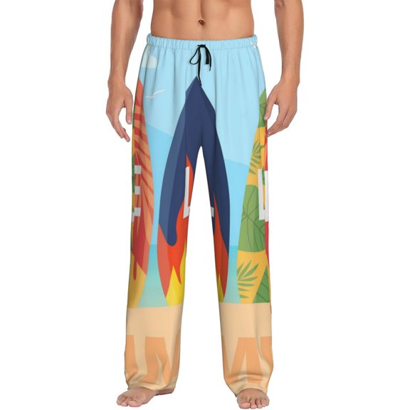 Zufioo Hello Summer3 Mens Pajama Pants Sleep & Lounge Pants Sleepwear Pants(Available in Big & Tall)-XX-Large