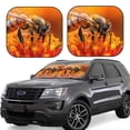 thumbnail image 1 of Zufioo Honeybee On Vibrant Flower Print Folding Car Windshield Sun Visor, Anti-ultraviolet Sun Visor, Suitable for Trucks, Vans Car Accessories-Medium, 1 of 6