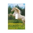 thumbnail image 1 of Zufioo Horse Rearing Up In The Field Print Switch Wall Plate, Dustproof and Heat-resistant Decorative Wall Switch Cover, Suitable for Residential and Commercial Areas-Mid-size, 1 of 8