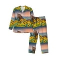 Zufioo Horse Sunflowers Mens Pajamas Set, Mens LongSleeved Pajama and Pajama Pants,Pajamas Para