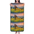 thumbnail image 1 of Zufioo Horse Sunflowers Print Coral Fleece Bath Towel 27x55 Inches, Absorbent and Quick-drying Bath Towel, Suitable for Adults and Children, 1 of 8